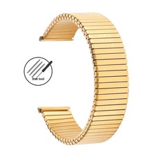 12mm14mm 16mm 18mm 20mm 스테인레스 스틸 탄성 스트레치 스트랩 금속 확장 실버 골드 시계 밴드 남성 여성