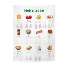 2026년 새해 한장달력 패브릭 포스터 벽걸이 달력, 디자인1