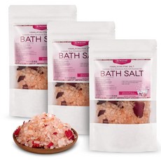 XIWEIOO 목욕 소금 키트 천연 엡섬 소금 로즈 에센셜 오일 3개 팩 릴랙스 앤 더 나은 수면 히말라야 핑크 솔트 풋 소크 티트리 오일 히말라야 발 목욕 소금 세트, XIWEIOO 목욕 소금 키트 천연 엡섬 소금 로즈 에