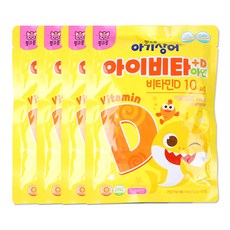 태양생활건강 핑크퐁 아기상어 아이비타+D 아연 48g, 40정, 4개
