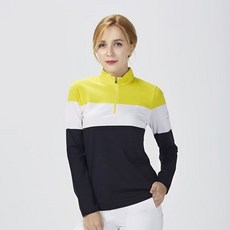 NERETTO 女式高爾夫服上衣長袖春季半拉鍊 T 恤