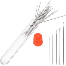 FRCOLOR 대형 눈 손 바느질 바늘 25개 뜨개질용 블런트 다닝 실 바늘과 무작위 색상 제작 및 수리용 크로셰 휴대용