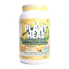 GENCEUTIC NATURALS 無麩質素食高蛋白粉, 香蕉, 810克, 1個