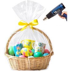 셀로판지 OHP 비닐 필름지 레이지미 크리스마스 바구니 셀로판 슈링크 백 24x30인치 대형 랩 투명 10개, 5pcs