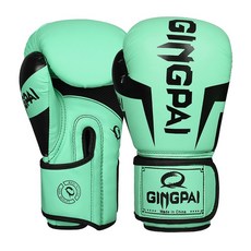 GINGPAI 권투 글러브 타이 트레이닝 글러브 격투 무술 장갑 6-12oz GG1H, 1세트, 라이트 그린