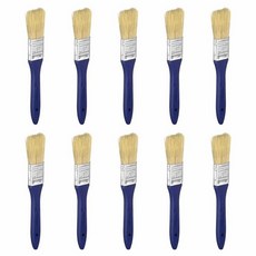 HARFINGTON 페인트 브러시 20개 2.5cm(1인치) 납작한 칩 없는 PET 섬유 가닥 빗살 플라스틱 블루 핸들 포함 아트 크래프트 바니시 접착제 Gesso 벽 가구, 1 Inch