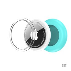 Airtag保護套 Air tag帶防水蓋別針 兒童老人行李寵物衣服蘋果追蹤器防丟器 矽膠軟殼, 1個, airtag別針套CS25-薄荷綠