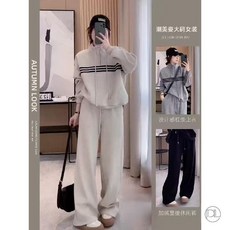 秋冬套裝 大尺碼女裝 運動套裝 寬鬆顯瘦減齡衛衣套裝