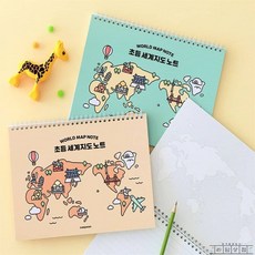 라담상점 초등 세계지도 노트 초등노트, 옐로우