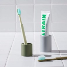 JAJU 실리콘 원형 칫솔 꽂이_카키 435498