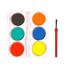 휴대용 그림 브러시 수채화 물감 세트 단색 빨 수있는 유화 키트 6 색 그림 안료 세트 어린이, 01 01