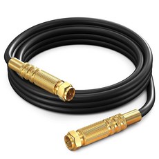 RG6 COAXIAL 케이블 - 트리플 차폐 비산소 구리 와이어 TV 인터넷 및 기타 6.1m(20피트) / 블랙, 6 Feet, Black, Black