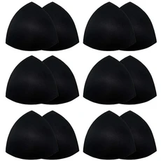 2/12pcs 브래지어 패드 부드러운 스폰지 여자 삼각형 브래지어 패드 스포츠 비키니 패드 요가 브래지어 수, 01 12pcs, 03 Black