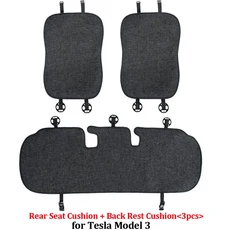 테슬라 모델 3 2023 카시트 쿠션 통기성 리넨 보호대 커버 등받이 Y 인테리어 액세서리, 03 M3 Rear 3pcs