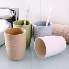簡約素色塑料漱口杯 情侶家庭刷牙杯 洗漱水杯 浴室用品 居家用品+顏色隨機(發貨更快)+301-400ml, 1個, 顏色隨機(發貨更快):301-400ml