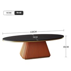 거실 높은 원형 테이블 고급 소파 카페 투명 인테리어, 130cm 오렌지블랙