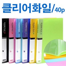 대일산업 클리어화일(40p)-파일 문서보관 서류정리 서류철 사무용, 1개, 검정