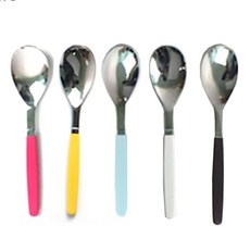 스푼 숟가락 볼넓은 국산 업소용 스텐 컬러 양식기, 블랙브라운