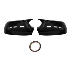 골프 자동차 사이드 미러 커버 혼 윙 캡 외부 도어 리어 뷰 케이스 트림 스티커, 1개, 1. Gloss Black