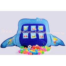 淘氣寶貝 兒童帳篷 室內投籃玩具 投籃帳篷 兒童遊戲屋 送球 趣味多功能帳篷, 藍色+小球（60顆）, 1個
