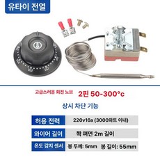 온도조절 다이얼조절 부침개팬 다이얼식 사장님 추천 대형, 16A 2핀 50 300 2m 케이블 플러그인, 기본 색상