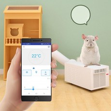견사 에어컨 야외 동물사육장 강아지 계절용품 개집, 소형 WiFi 원격 + 리모컨 + 1 줄 1