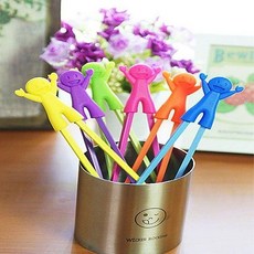 음식집기 편한 실리콘 만세 아동 젓가락, 퍼플, 상세페이지 참조, 1개