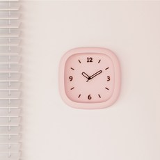 [Ticktock] 틱톡 감성 북유럽 꼬두라미 우드포인트 무소음 벽시계3종, 아이소핑크