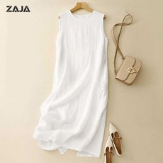 ZAJA 여성 빅사이즈 민소매 휴양지 바캉스원피스여름용