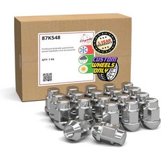 휠 액세서리 부품 20개 M14x1.5 14x1.5 나사 짧은 트럭 1.50인치 긴 스플라인 러그 너트 검정 6 육각 맞춤 쉐보레 카마로 코르벳 ｜ 닷지 챌린저 포드 머스탱 지, 20 Pack, 3/4" Hex - Rainy Climate, Chrome