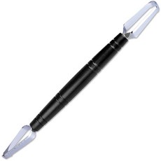 KOBY 廚房雕刻刀 雙頭不銹鋼V型劃綫U型拉刻刀 防滑學生果蔬雕花刀, 【黑色】大U+鷹嘴窄V（黑色劃線刀）, 1個