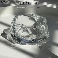 DFMEI 菸灰缸顏值菸缸酒店輕奢多功能家用辦公顏值水晶玻璃菸灰缸, 1個, 鑽石菱角菸灰缸【透明】:一隻