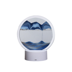 KLS 流沙畫夜燈 流動畫 小夜燈 質感居家治癒氣氛燈 網美燈 3D, 藍沙【七彩氛圍燈/遙控觸摸款】