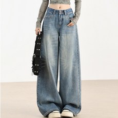 스타일닥터 여성 하이웨스트 와이드 스트레이트 청바지