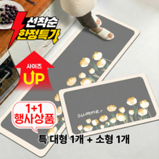 국민발매트 3세대 2종세트 빨아쓰는 소프트 규조토 주방매트, 02.데이지 02.데이지
