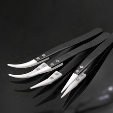 세라믹 내열 절연 핀셋 3종 세트, 1세트, 블랙