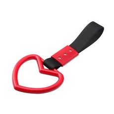 까마느 하트 견인 고리 자동차견인고리 자동차 손잡이 고리, 레드 블랙, 1개