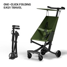 휴대용 초경량 접이식 외출용 여행용 유모차 가벼운, 1개, A. 녹색 + 측면 알루미늄 합금 프레임