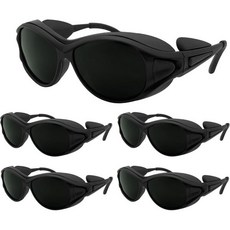 랩 어라운드 사이드 실드 TR90 프레임 레이저 안전 안경 ANS Z87.1 용 용접/적색광, Black-5