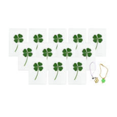 네잎클로버 코팅 행운부적 12입 세트, 12개, 초록빛