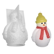 양초 실리콘 몰드 DIY 동물 아로마스 양초 스카프 벨 눈사람 석고 몰드, A