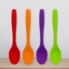 부드러운 실리콘숟가락 청소년수저, 그린
