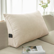 삼각 등받이 쿠션 침대 소파 허리 등쿠션 베개, B 라이트 베이지