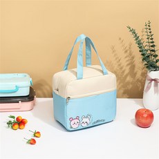 LD 귀여운 캐릭터 보온 보냉 도시락 파우치 가방 보온보냉백, 1개, 블루치이카와 1개, 블루치이카와