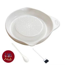 陶瓷研磨盤 寶寶輔食 搗碎泥 姜蒜泥器, 1個, 研磨盤送勺子刷子