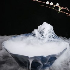 일본식 후지산 접시 사시미 드라이아이스 식기 일식, E. 와인 레드 후지산소형