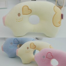 [베이비하트]순면타올 짱구베개 아기베개, 파스텔블루, 1개