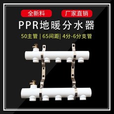 PPR地暖分水器 50主管 65间距 4分-6分支管, 1個, 50*65*25*3路一套（2根）, 50*65*25*3路一套（2根）