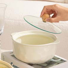 Tiger Pavilion 노르딕 세라믹 양수 냄비, 크림 화이트, 1개, 16.5cm