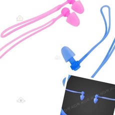 수영 귀마개 스트랩 분실방지 중이염방지 이어플러그 코드형귀마개, 블루